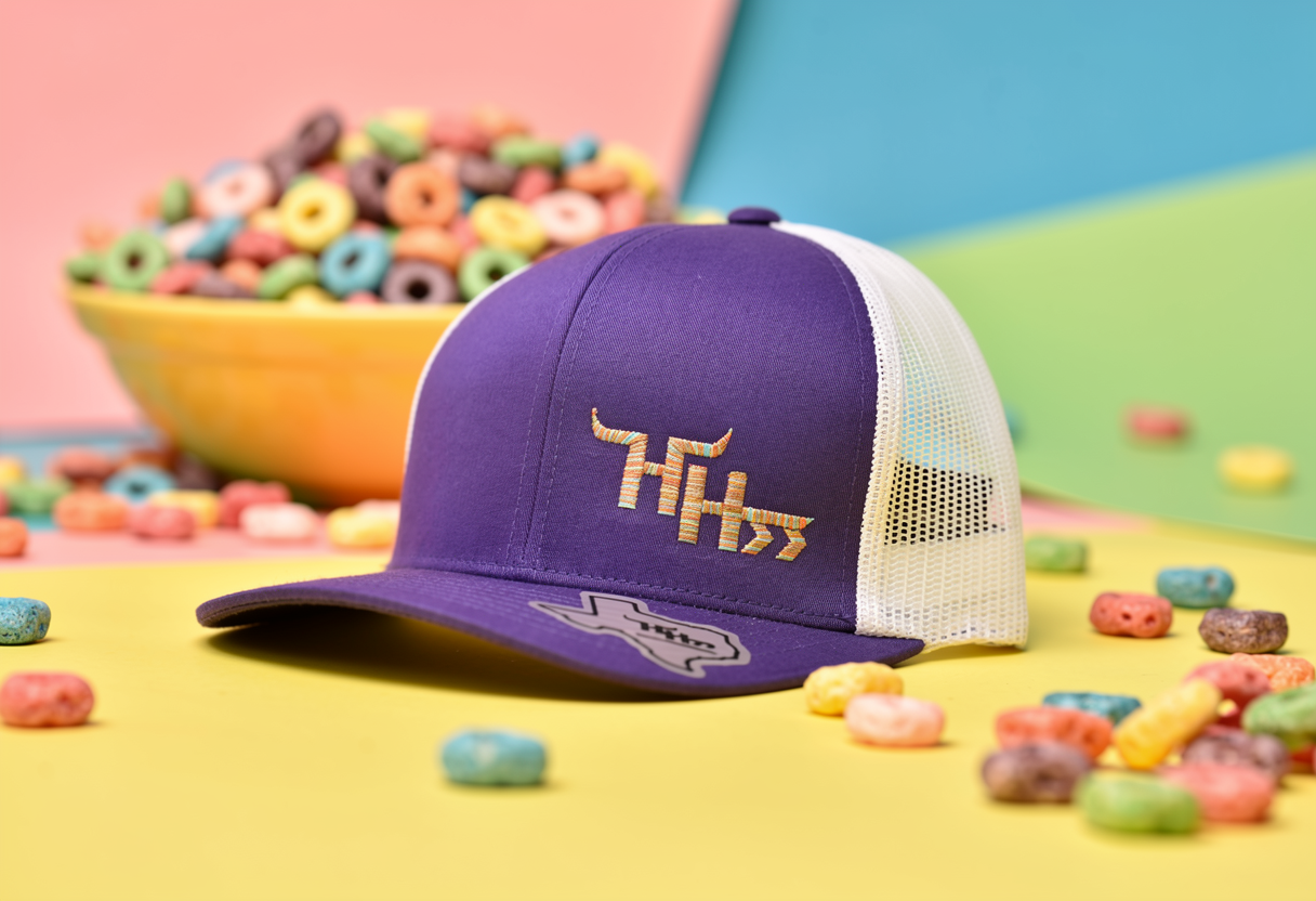 Serape-Logo On Purple Crown/Frost White Mesh-The Fruit Loop