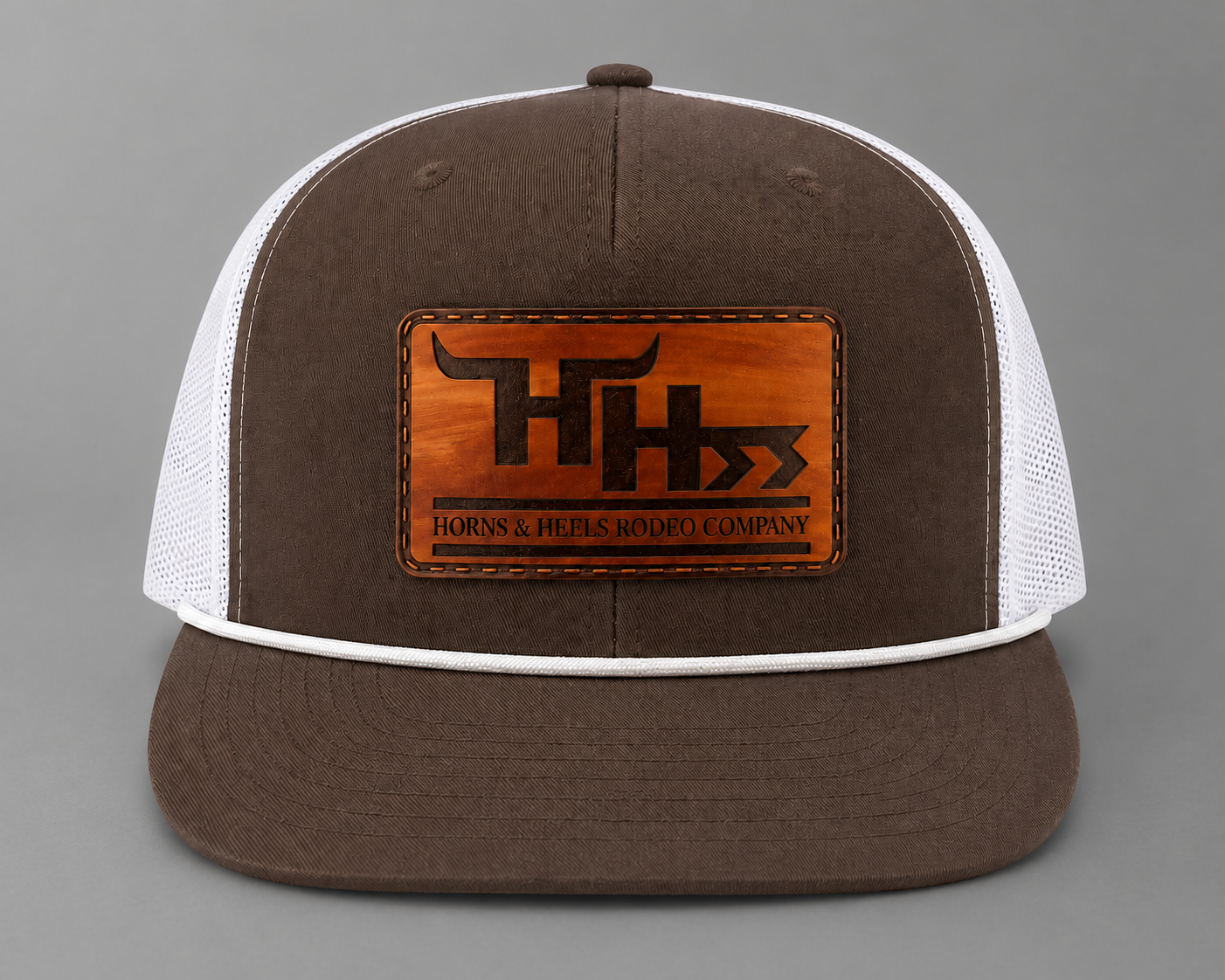 Leather Classic Patch-White Brim Rope-"Saddle Patch"
