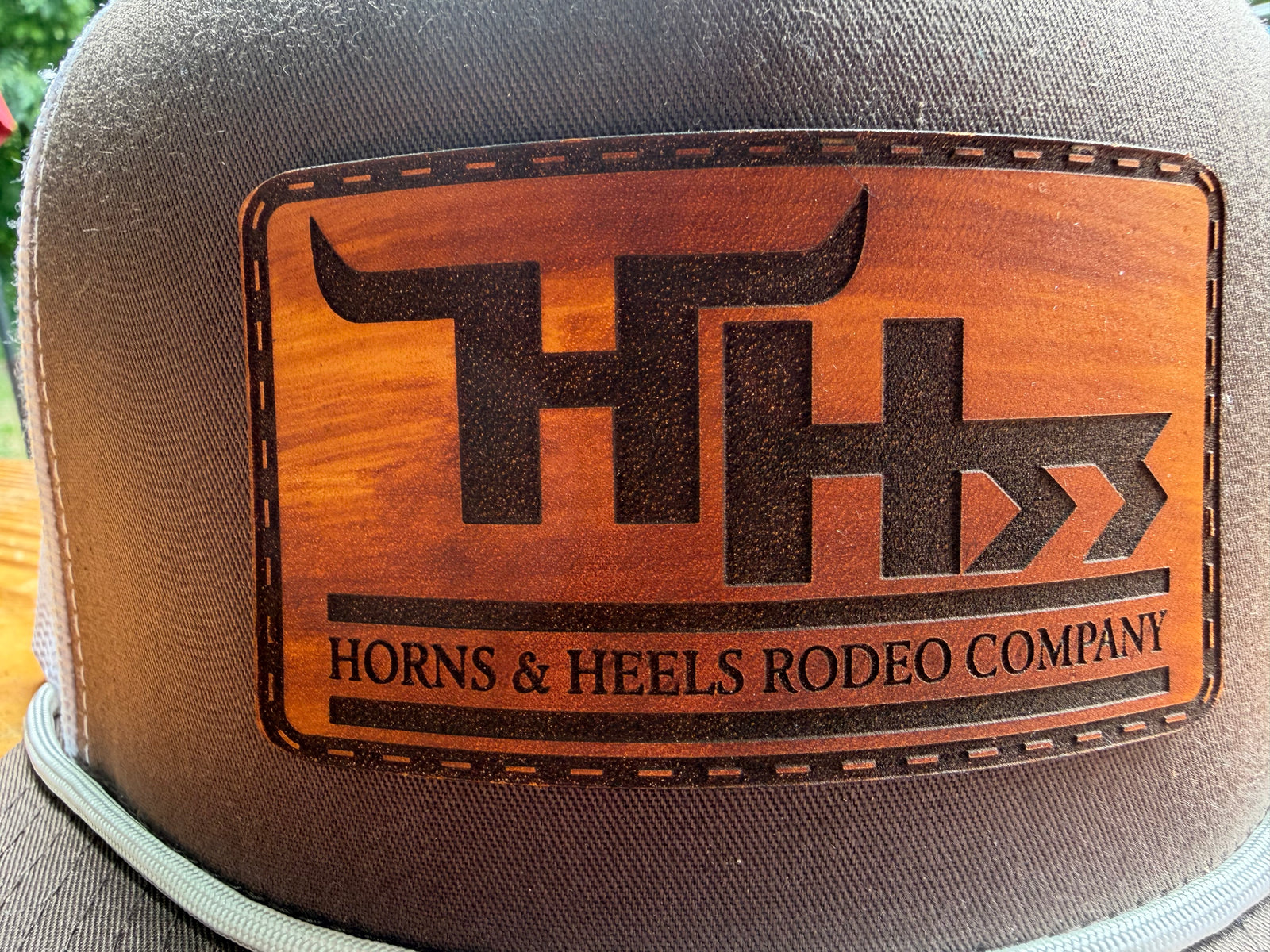 Leather Classic Patch-White Brim Rope-"Saddle Patch"