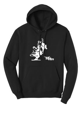 Black Cotton Hoodie-White Logo- "Bull Rider"