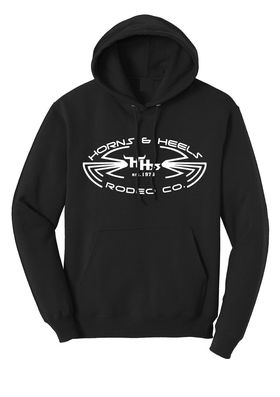 Black Hoodie-White Logo-" Horn Bach"