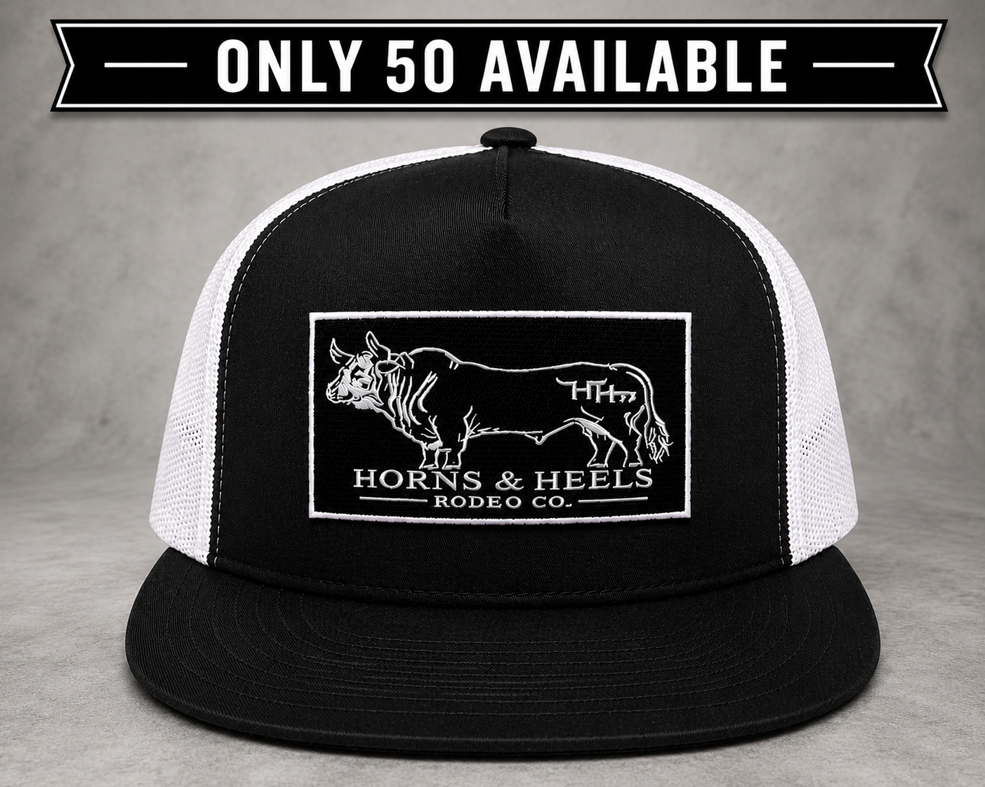 The Limousine™ Jet Black & White Mesh Snapback Flat Bill