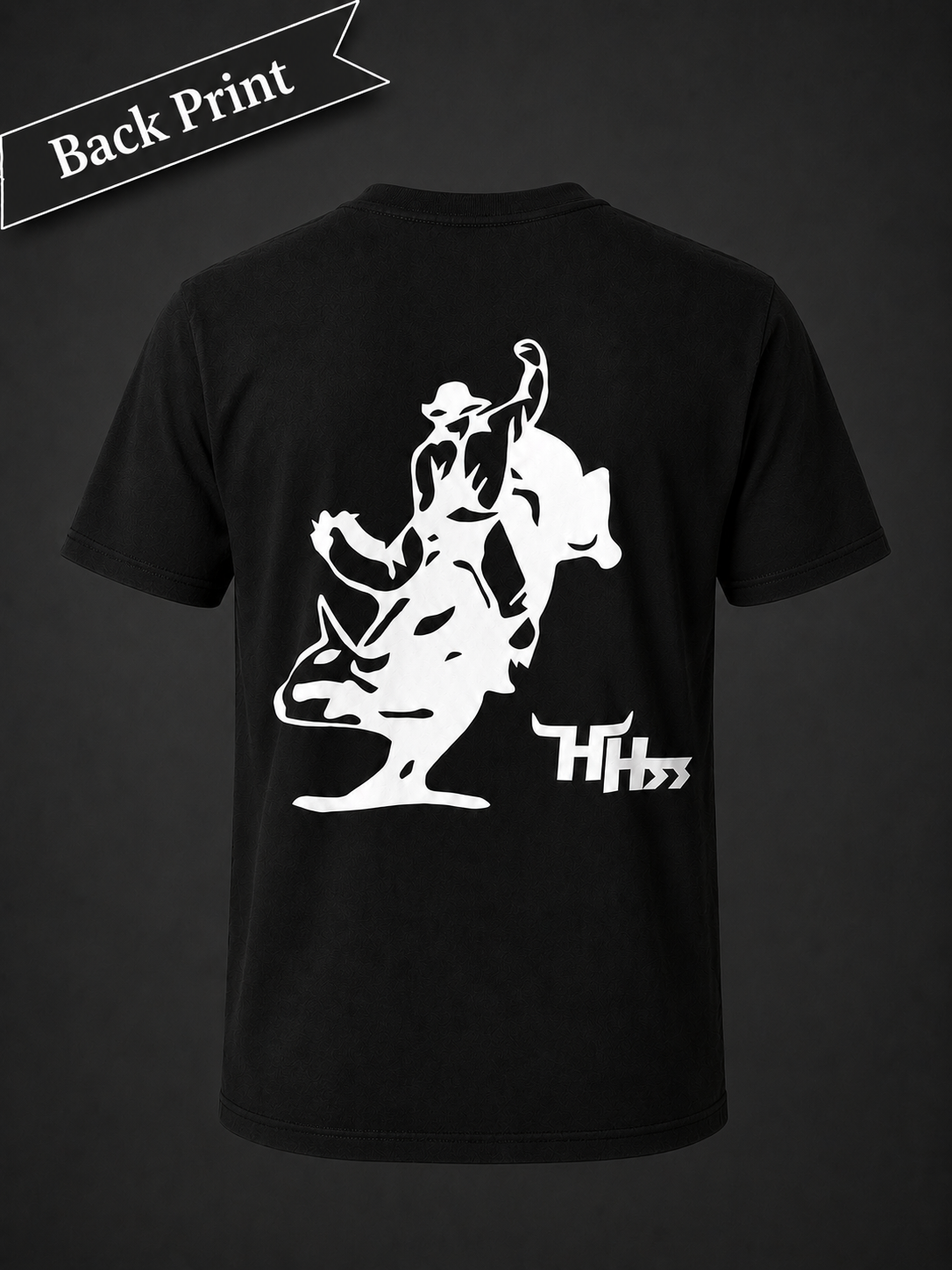 Black Shirt-White Logo-"Bull Rider"