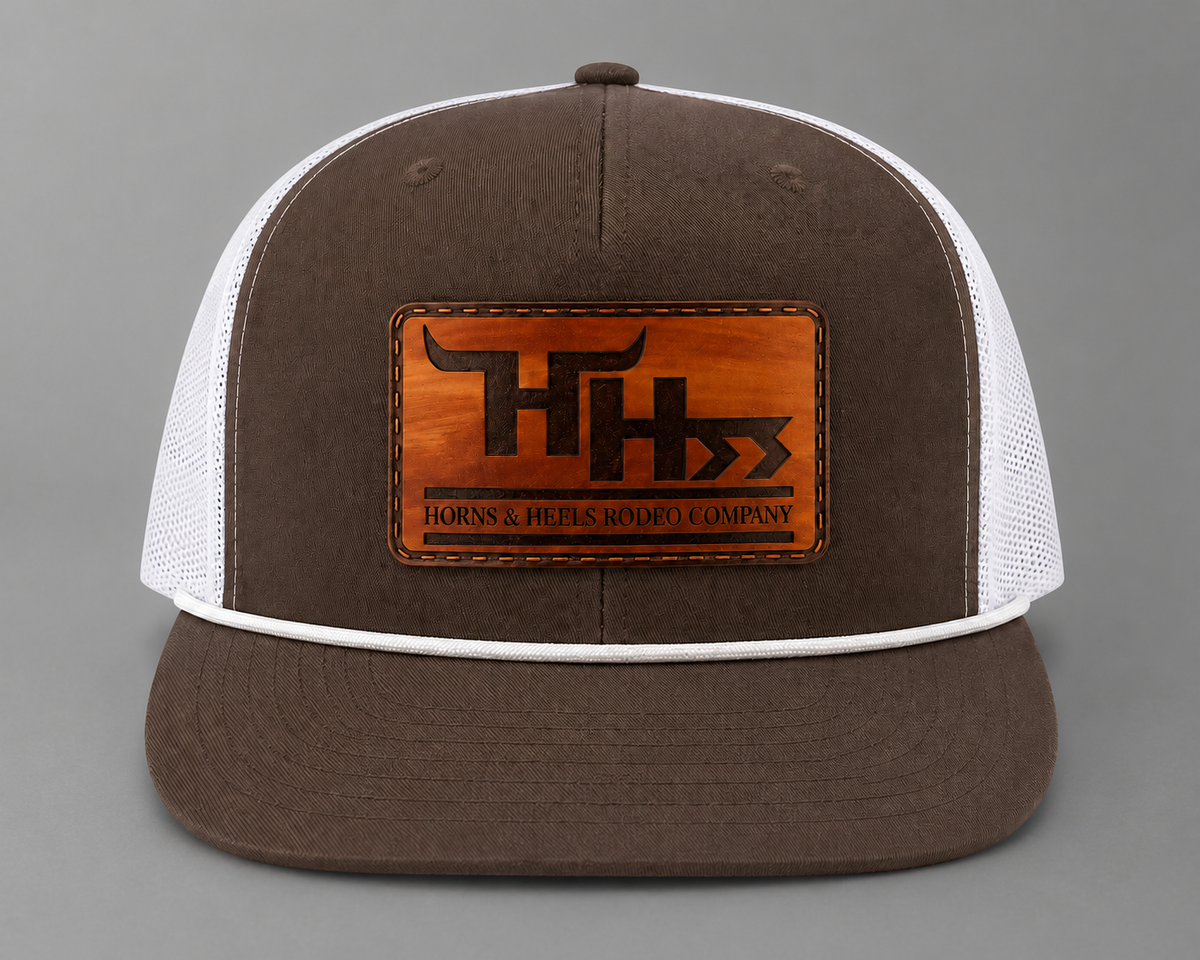 Leather Classic Patch-White Brim Rope-"Saddle Patch"
