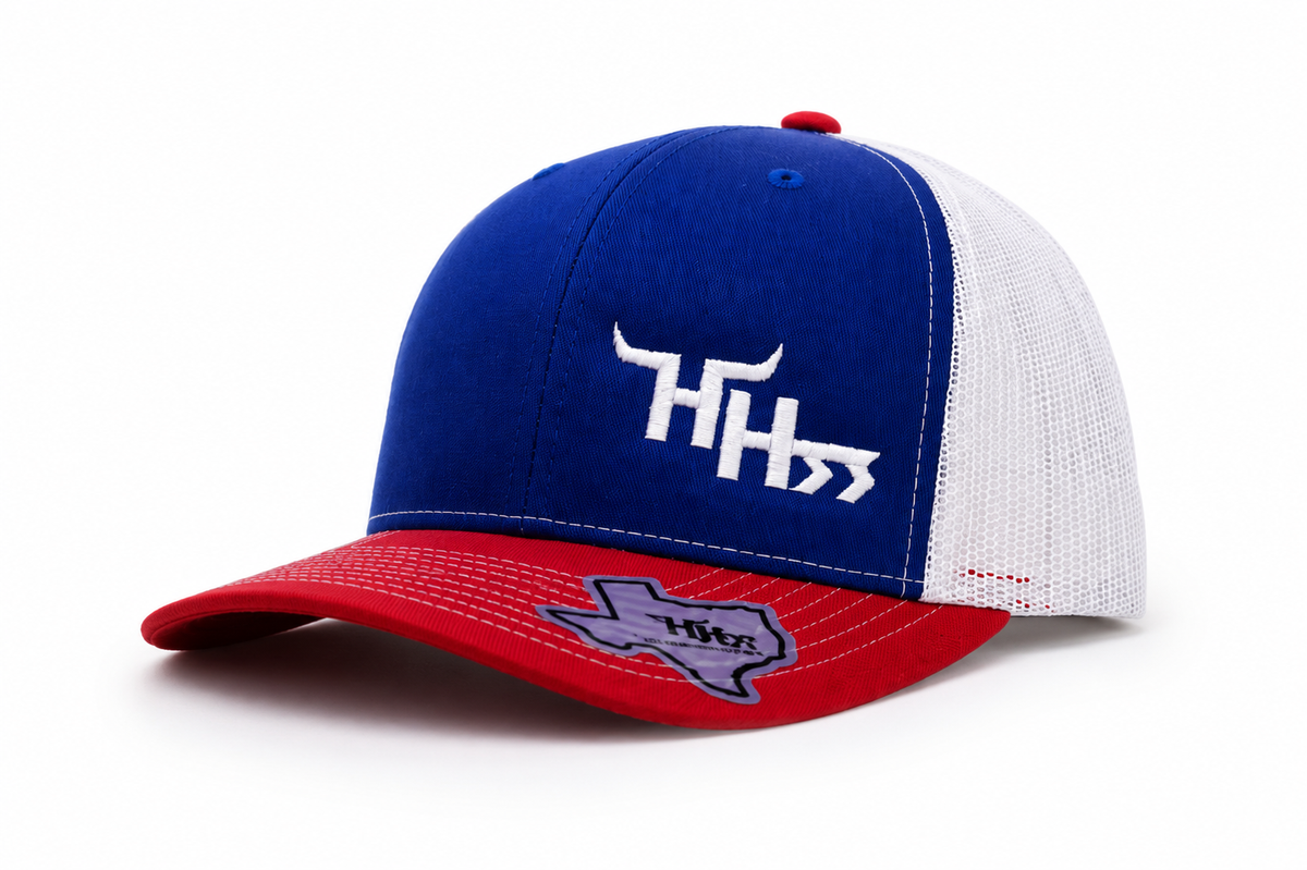 Frost White Logo-On Blue Crown-Red Bill- "The American"