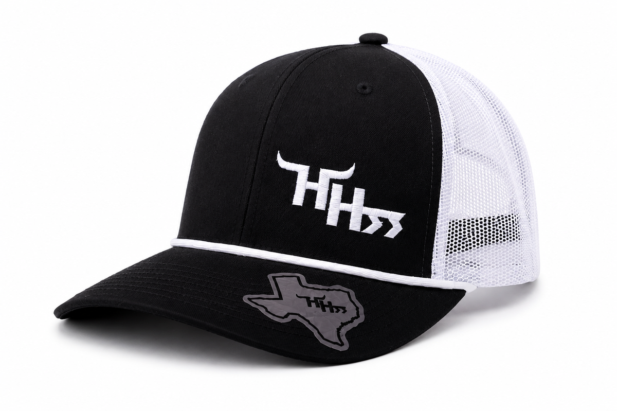 White Logo-On Navy Blue Crown/ Frost White Mesh- The Roper