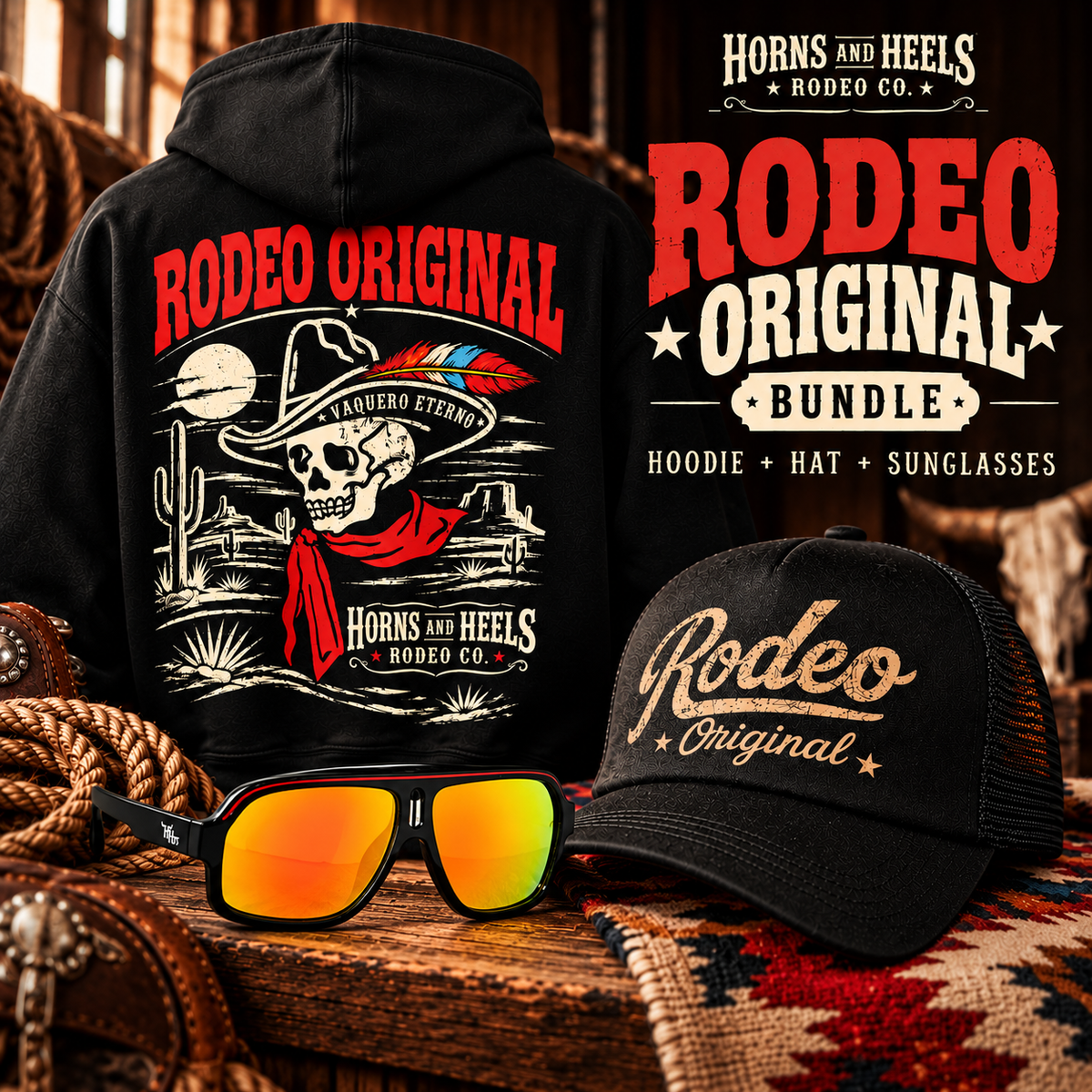 The Wrong Side of Sunday — Rodeo Original Hoodie &amp; Hat Bundle